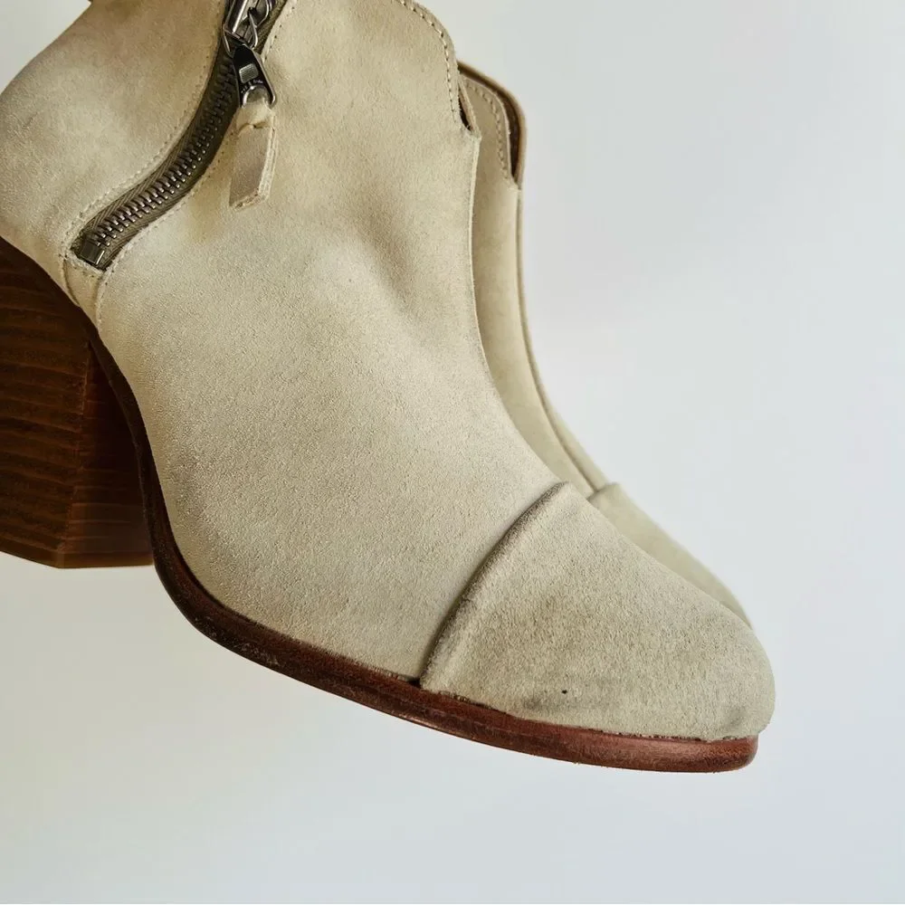 Rag & Bone Margot Leather Ankle Boots in Champagne Size 39.5